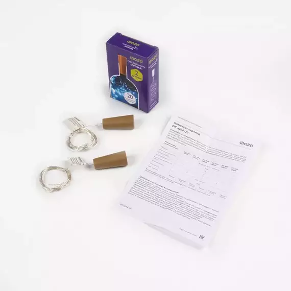 Гирлянда "Пробки" DC-G04-20WS2 20 LED 3х(LR44/LR1154/AG13/G13) в компл. бел. (уп.2шт) ФАZА 5059696, изображение 9