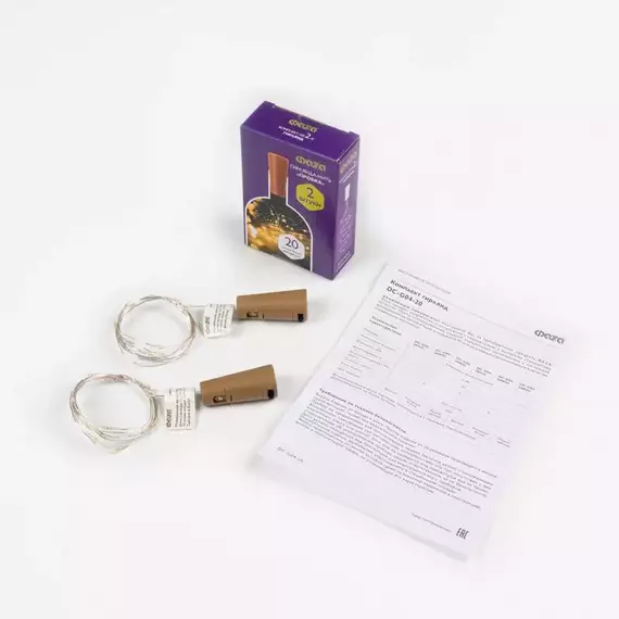 Гирлянда "Пробки" DC-G04-20YS2 20 LED 3х(LR44/LR1154/AG13/G13) в компл. желт. (уп.2шт) ФАZА 5059672, изображение 9