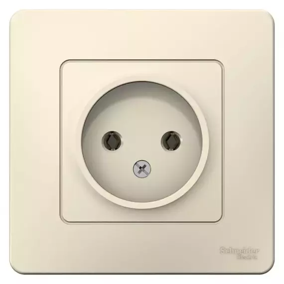Розетка 1-м СП Blanca 16А IP20 250В без заземл. без защ. шторок молоч. SE BLNRS000012, изображение 3