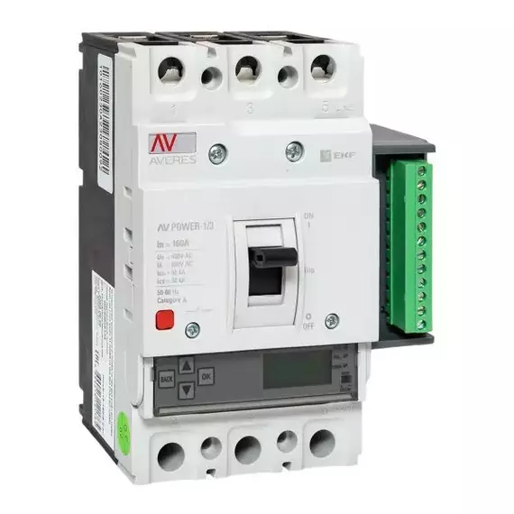Выключатель автоматический 3п 160А 50кА AV POWER-1/3 ETU6.2 AVERES EKF mccb-13-160-6.2-av