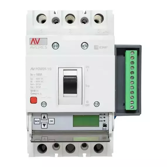 Выключатель автоматический 3п 160А 50кА AV POWER-1/3 ETU6.2 AVERES EKF mccb-13-160-6.2-av, изображение 3