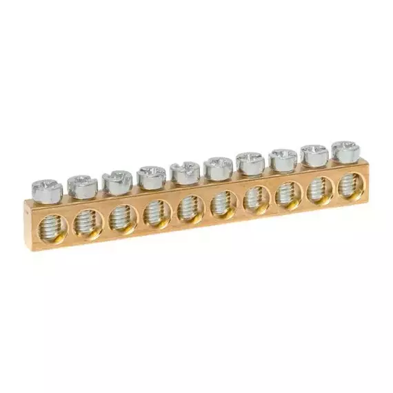 Шина PEN "ноль-земля" (6х9мм) 10 отв. для щитов Nova Unix Unix65 EKF nv-k10