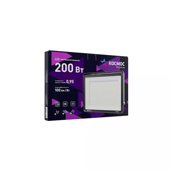 Прожектор светодиодный PREMIUM 200Вт 6500К 20000лм IP65 КОСМОС KOS_PR_LED_200, изображение 4
