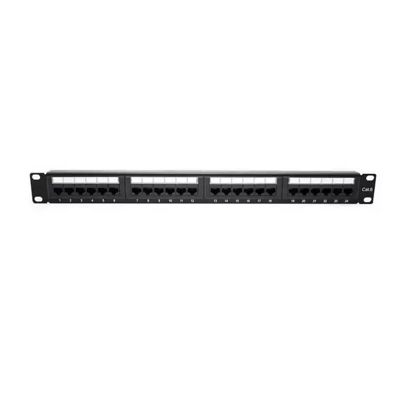 Патч-панель 19 1U кат.6 неэкранир. 24 порта RJ45 Dual IDC TOKOV ELECTRIC TKE-PP-6-1U-24P-UTP