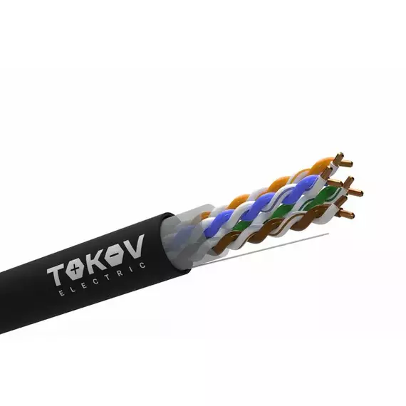 Кабель витая пара U/UTP 4х2х24AWG(0.51мм) кат.5E PE TOKOV PRO Fluke tested (м) TOKOV ELECTRIC TKP-C05-U42-5E-305-OD