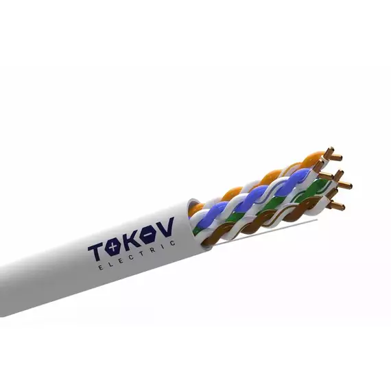 Кабель витая пара U/UTP 4х2х24AWG(0.48мм) кат.5E PVC Fluke tested (м) TOKOV ELECTRIC TKE-C06-U/UTP-42-5E-305, изображение 2