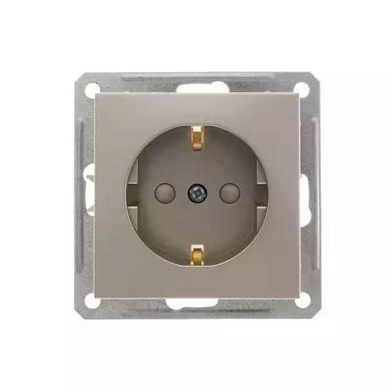 Механизм розетки 1-м СП W59 16А IP20 с заземл. защ. шторки шампань SchE RS16-152-4-86