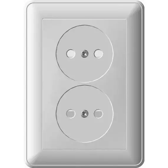 Розетка 2-м СП W59 16А IP20 без заземл. защ. шторки сл. кость SchE RS16-254-28