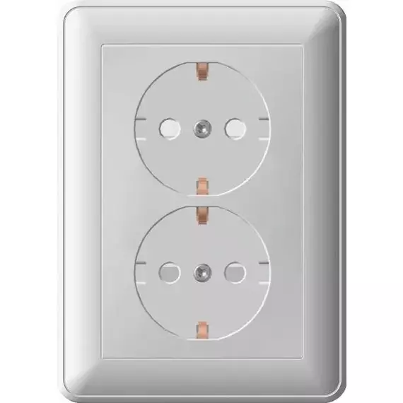 Розетка 2-м СП W59 16А IP20 с заземл. защ. шторки в сборе шампань SchE RS16-255-48