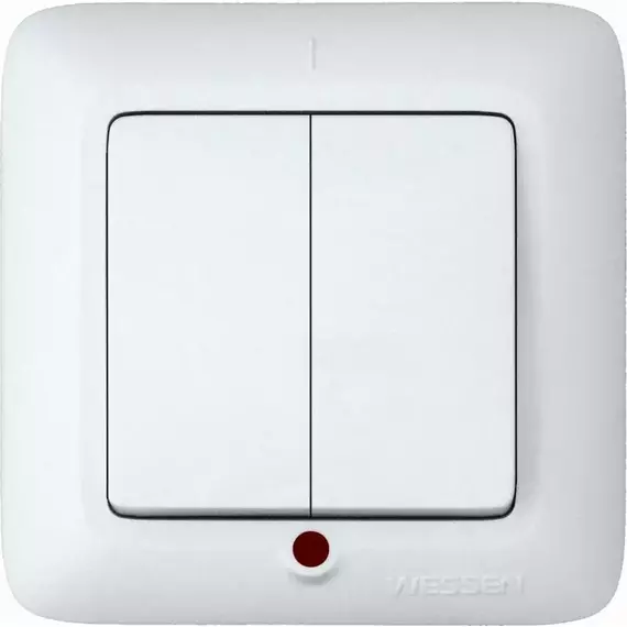 Выключатель 2-кл. СП Прима 6А IP20 250В с подсветкой бел. (опт. упак.) SchE S56-039-B