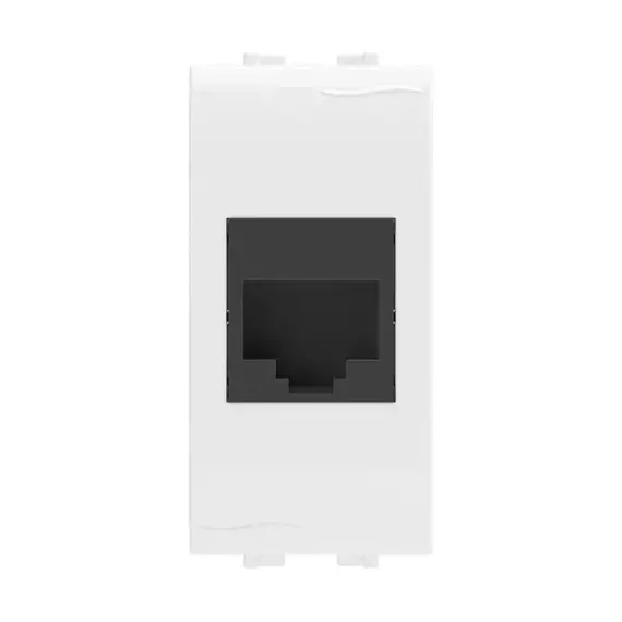 Розетка компьютерная 1-м СП Brava 1мод. RJ45 5E (разъем Hyperline) бел. DKC 76654B
