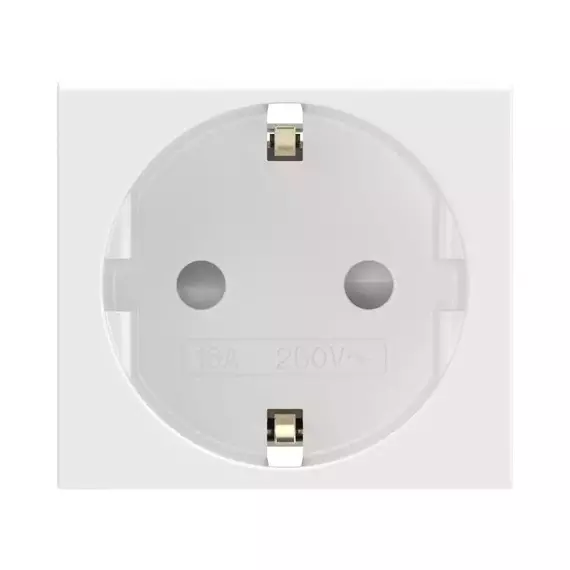 Розетка 1-м СП 2мод. Viva 16А IP20 2Р+Е с заземл. защ. шторки бел. DKC 45005