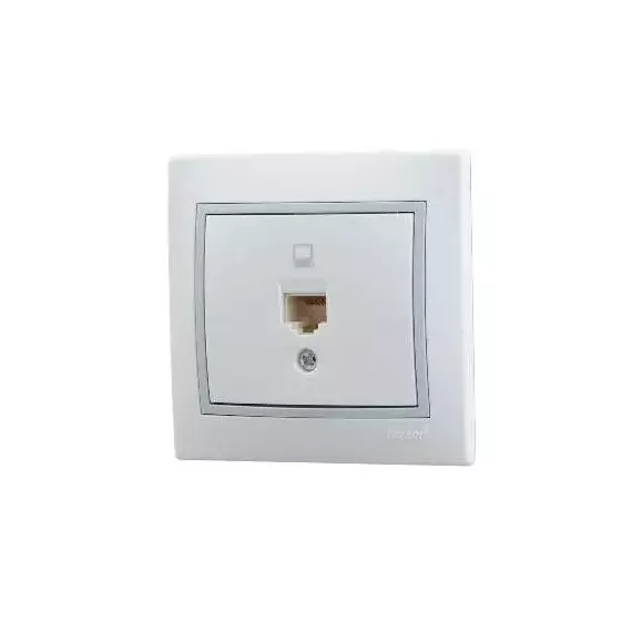 Розетка компьютерная 1-м СП Мира RJ45 бел./сер. LEZARD 701-0215-139