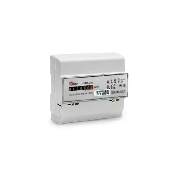 Счетчик НЕВА 303 1S0 3ф 5-100А 230/400В 1 тариф. мех. экран DIN-рейка Тайпит 6056053, изображение 2