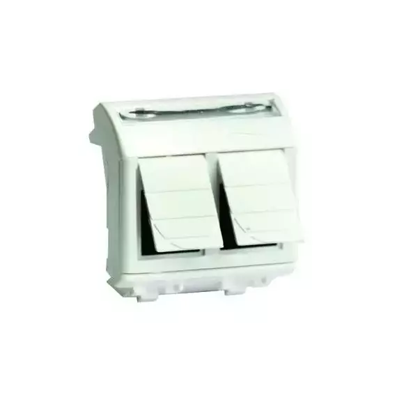 Розетка компьютерная 2-м СП Brava 2мод. RJ45 5e бел. DKC 76656B