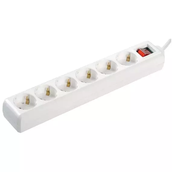 Удлинитель 6х5м с заземл. 16А IP20 У06К с выкл. 2P+PE IEK WYP10-16-06-05-ZK-N