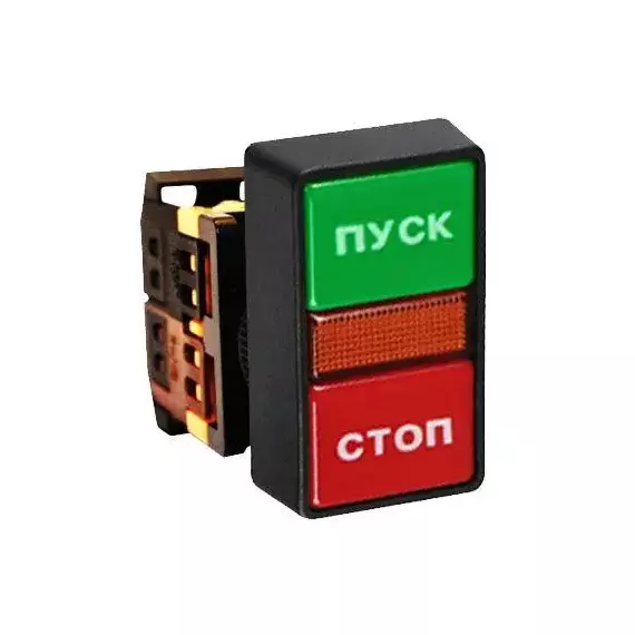 Кнопка AS-22N "Пуск-Стоп" прямоугольная 220В NO+NC EKF pbn-as-rec