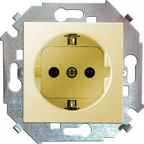 Механизм розетки 1-м СП Simon15 16А IP20 250В с заземл. винт. клеммы сл. кость Simon 1591432-031