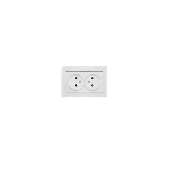 Розетка 2-м СП Бриллиант 16А IP20 без заземл. бел. UNIVersal 7947519