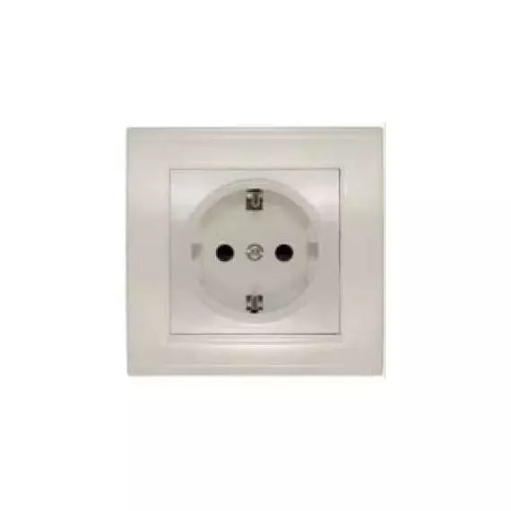 Розетка 1-м СП Бриллиант 16А IP20 с заземл. защ. шторки сл. кость UNIVersal 7948851