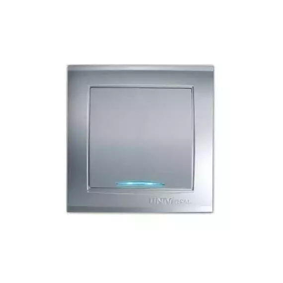 Выключатель 1-кл. СП Бриллиант 10А IP20 с подсветкой серебр. UNIVersal 7949643