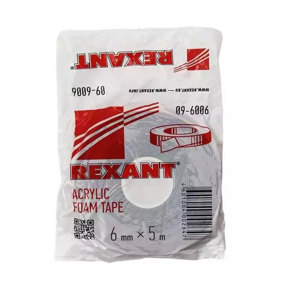 Скотч двустор. 6ммх5м красн. на серой основе Rexant 09-6006, изображение 2