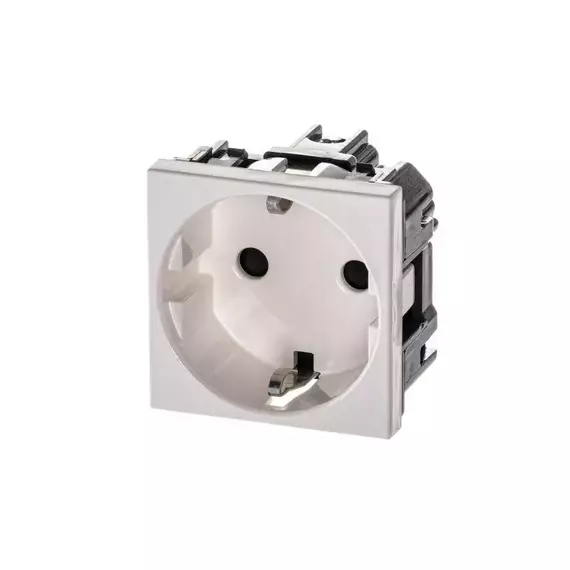 Механизм розетки 1-м СП 2мод. Zenit 16А IP21 250В с заземл. Schuko защ. шторки альп. бел. ABB 2CLA228800N1101