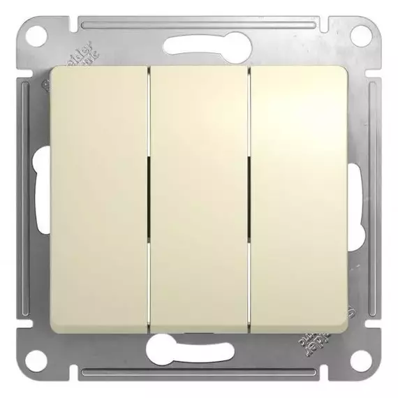 Механизм выключателя 3-кл. СП Glossa 10А IP20 (сх. 1+1+1) 10AX беж. SchE GSL000231