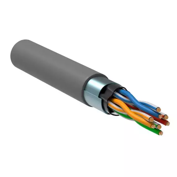 Кабель связи витая пара F/UTP экранир. (24AWG) кат.5е 4х2х0.52 ож PVC (305м) сер. (м) ITK LC1-C5E04-311