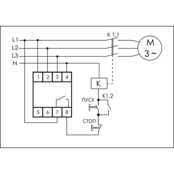 Реле контроля фаз CZF-B (3х400/230+N 8А 1перекл. IP20 монтаж на DIN-рейке) F&F EA04.001.002, изображение 2