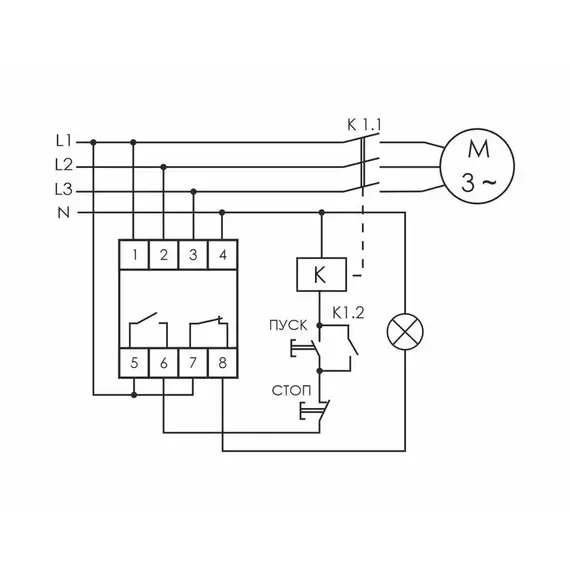 Реле контроля фаз CZF-BR (3х400/230+N 8А 1перекл. IP20 монтаж на DIN-рейке) F&F EA04.001.003, изображение 2