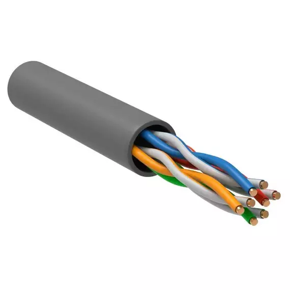 Кабель связи витая пара U/UTP кат.5е 4х2х24AWG solid LSZH (305м) сер. (м) ITK LC1-C5E04-121