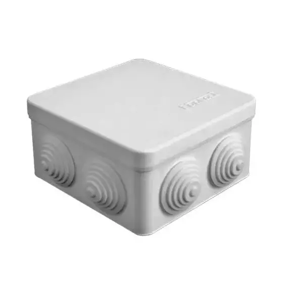 Коробка распределительная ОП 105х105х56мм IP54 7 выходов 4 гермоввода крышка защелкивающаяся сер. Epplast 100012