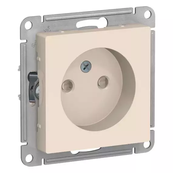 Механизм розетки 1-м СП AtlasDesign 16А без заземл. защ. шторки беж. SchE ATN000249