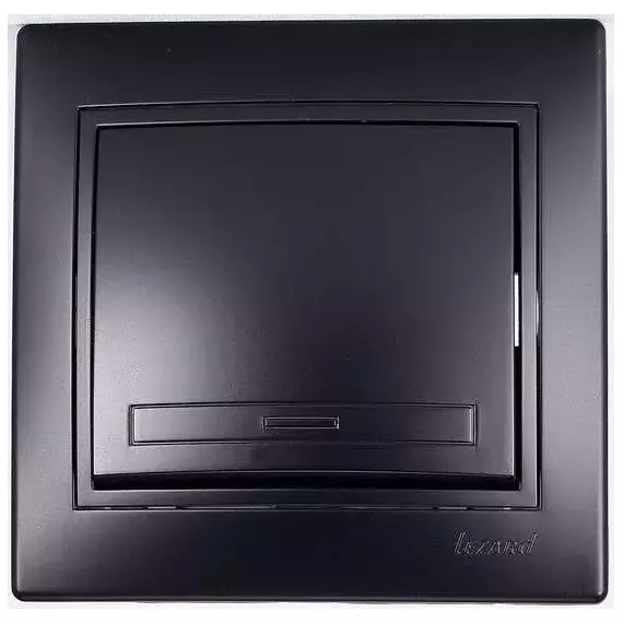 Выключатель 1-кл. 1п СП Мира 10А IP20 со вставкой черн. бархат LEZARD 701-4242-100