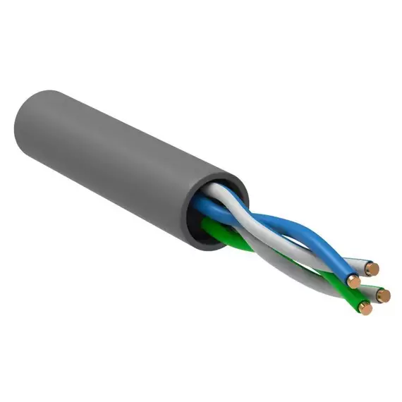 Кабель связи витая пара U/UTP кат. 5E 2 пары PVC 1м сер. GENERICA ITK BC1-C5E02-111-305-G
