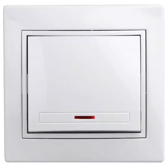 Выключатель 1-кл. СП Plano 10А IP20 1-102-01 250В с подсветкой бел. Intro Б0027597