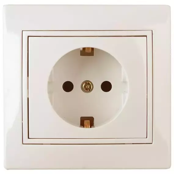 Розетка СП Plano 2P+E Schuko 1-202-02 16А-250В IP20 сл. кость Intro Б0027610
