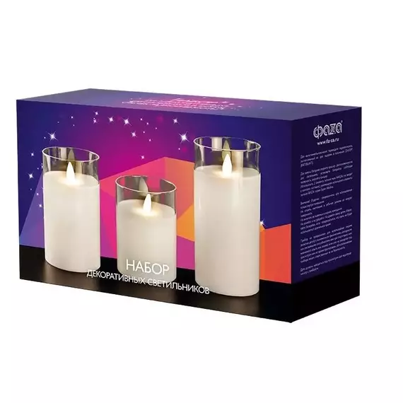 Свеча декоративная CL7-SET3-wh (компл. 3-х свечей бел.) ФАZА 5018853, изображение 4