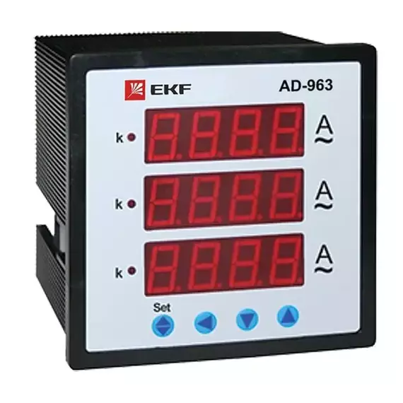 Амперметр цифровой AD-963 на панель 96х96 трехфазный EKF ad-963, изображение 6