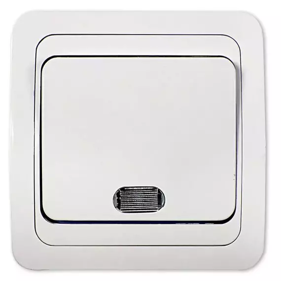 Выключатель 1-кл. СП Classico 10А IP20 с подсветкой 2121 бел. ASD / IN HOME 4680005959853