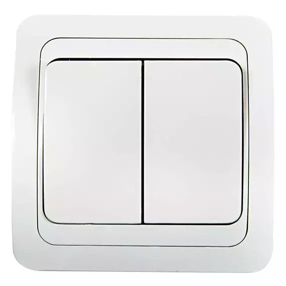 Выключатель 2-кл. СП Classico 10А IP20 2023 бел. ASD / IN HOME 4680005959860