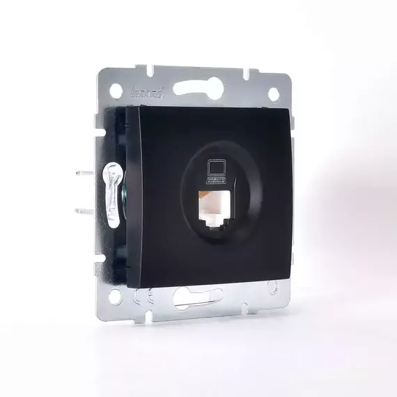 Механизм розетки компьютерн. 1-м СП KARINA RJ45 черн. бархат LEZARD 707-4288-139, изображение 6