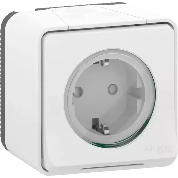 Розетка 1-м ОП Mureva S 16А IP55 с заземл. защ. шторки винт. клеммы бел. SchE MUR39206
