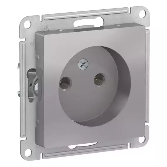 Механизм розетки 1-м СП AtlasDesign 16А IP20 без заземл. алюм. SchE ATN000341