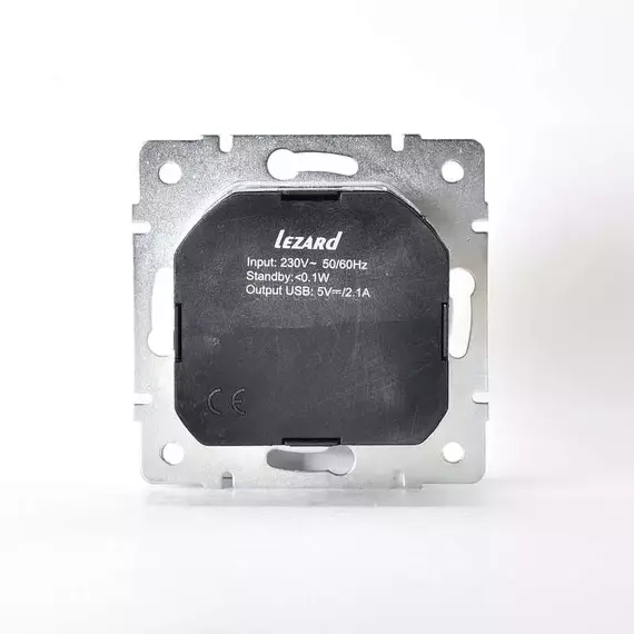 Механизм розетки 1-м СП KARINA 16А с з/к + USB разъем черн. бархат LEZARD 707-4288-181, изображение 15
