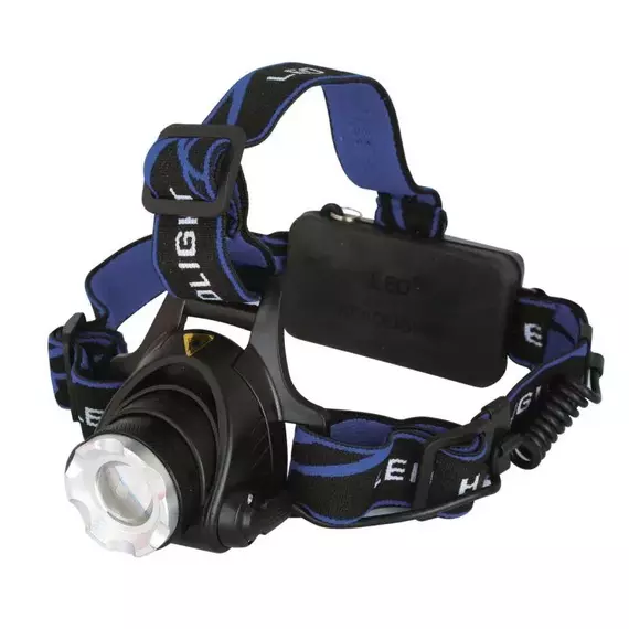 Фонарь налобный E150 (аккум. 220В CREE 3Вт пласт. бокс; черн.) Ultraflash 12188