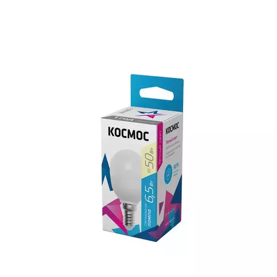 Лампа светодиодная GL45 6.5Вт 220В E14 3000К Космос LkecLED6.5wGL45E1430