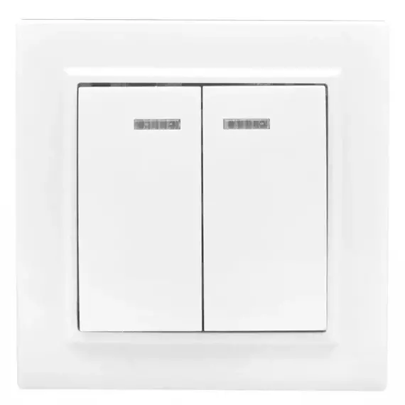 Выключатель 2-кл. СП Минск 10А IP20 с индикатором бел. Basic EKF ERV10-123-10