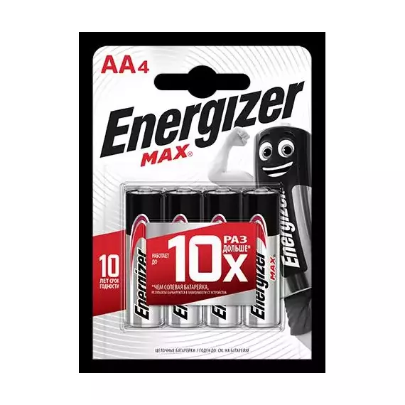 Элемент питания алкалиновый MAX LR6/316 BL4 (4/96/18816) (блист.4шт) Energizer E300157104